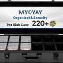 MYOYAY 6 Row 220+ Graded Card Storage Box, Psa Slab Case For Graded Cards Sports Trading Card Storage Box Craded Slab Carrying Case Fits PSA BGS FGS & SGC, 8 Dividers