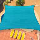 12'x16' Sun Shade Sail Curved Commercial Outdoor Shade Cover Turquoise Rectangle Heavy Duty Permeable 185GSM Outdoor Shades for Patio Garden Sandbox, 12' x 16' Standard