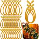 Zhengmy 24 Pcs 20'' 25'' 30'' Christmas Velvet Garland Ties Christmas Decorative Twist Ties for Banister Reusable and Flexible Wreath Twist for Xmas Home Decorations Holiday Craft Wrapping(Gold)