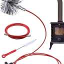 Feekoon Pellet Stove Cleaning Kit, 20 FT Flexible Steel Rod with 4" Brush Head, Flue Detail Cleaner, Pellet Stove Accessories for Vent Pipes Cleaning - Reduce Buildup & Improve Airflow