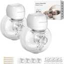 Smart Double Sides Wearable Breast Pump, Electric Bilateral Breast Pump, 3 Modes 9 Levels with Storage Bag, Low Noise Painless Rechargeable Wireless Electrical (White 2PCS)