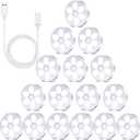 Hortsun 16 Pcs LED Rechargeable Motion Sensor Lights Powered USB Smart Stair Closet Night Lights for Indoor