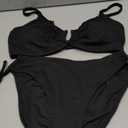 Blooming Jelly Womens Sexy 2 Piece Bikini Sets Cheeky High Cut Bathing Suit Color Block Textured U-Wire Swimsuits 2026 (Large, Black)