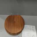 Elongated Toilet Seat Molded Wood Toilet Seat with Zinc Alloy Hinges, Easy to Install also Easy to Clean, Anti-pinch Wooden Toilet Seat by Angol Shiold (Elongated, Natural)