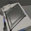 Pibeyer Silver Diamond Shaped Wall Mirror Set of 3, Decorative Crystal Crush Diamond Mirrors for Bedroom, Living Room & Hallway, Home Decor