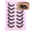 Lashes Wispy False Eyelashes Natural Fairy Fake Eyelashes Cat Eye Lashes Mink Long Strip Eyelashes Doll Manga Lashes 7 Pairs C Curly Lashes Pack by ALICROWN