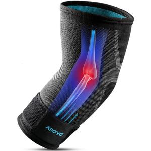 APOYO Elbow Brace for Tendonitis and Tennis Elbow, Compression Sleeve for Arthritis, Workouts, Reduce Joint Pain During Fitness Activity (XX-Large) B