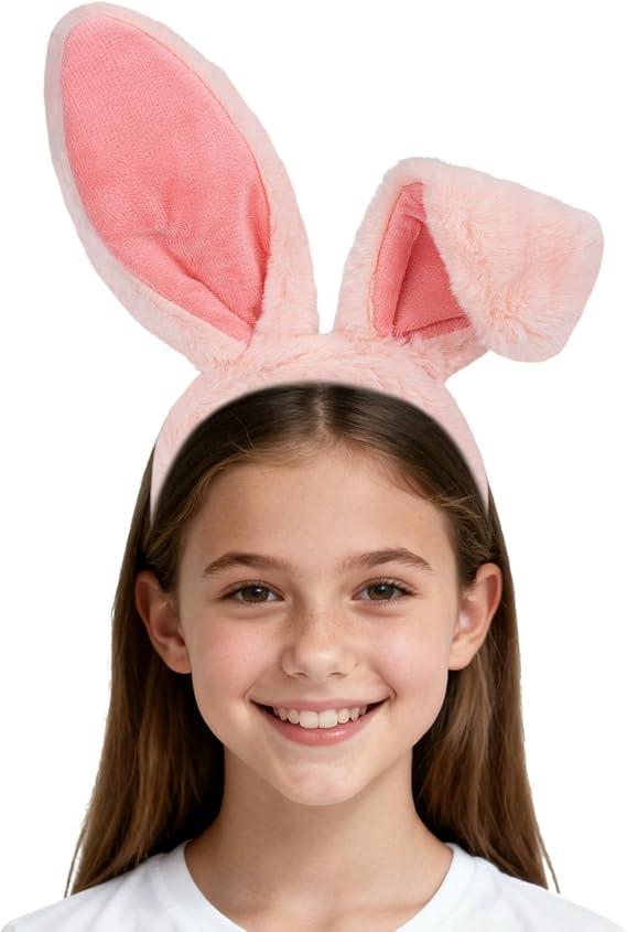 Joyline Cute Bunny Headband for Women Girls–Fluffy Rabbit Ear Hairband Costume Accessories Easter Birthday Party Favors Gifts, Pink