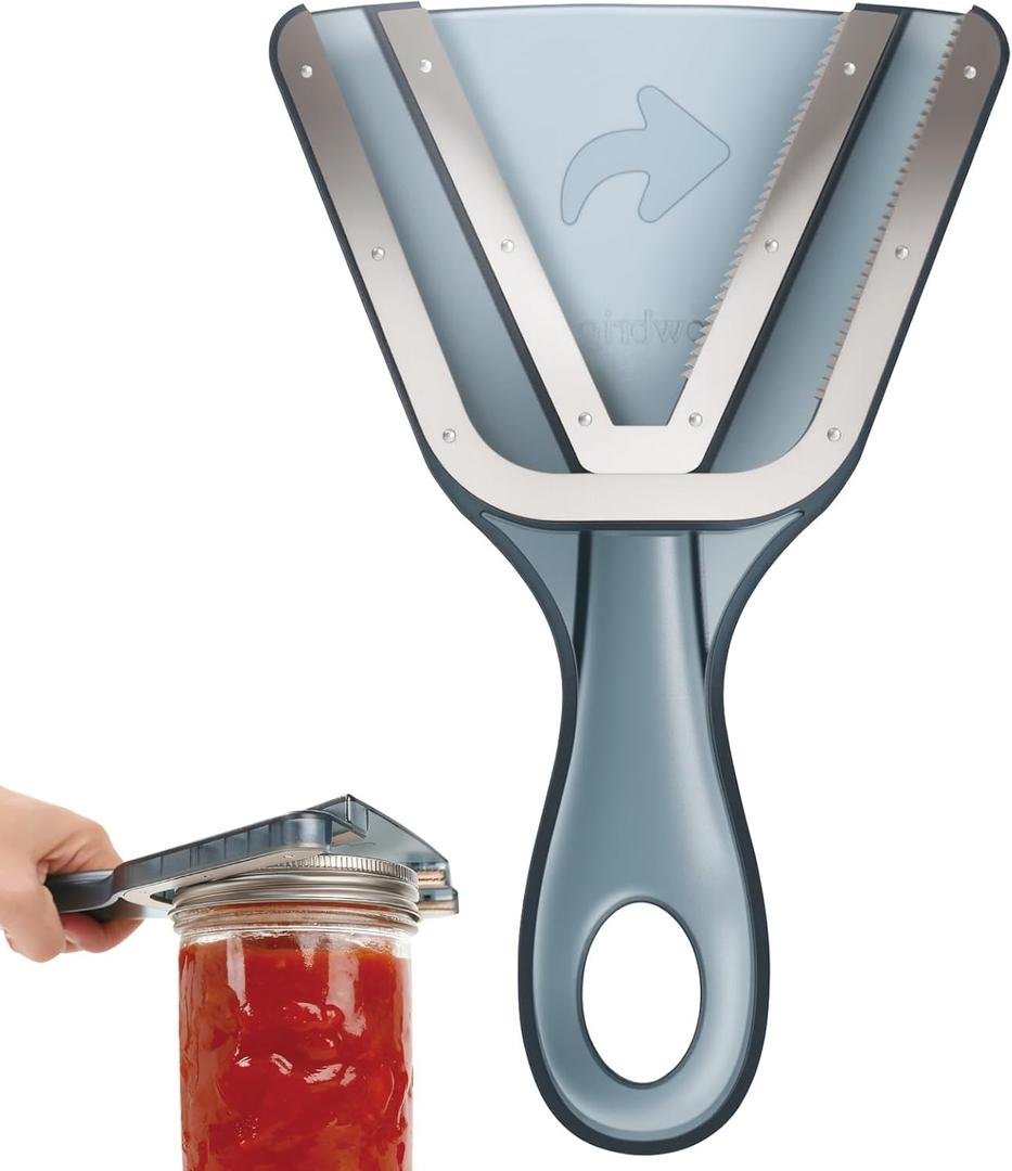 Jar Opener for Weak Hands & Seniors with Arthritis Easy Twist-Off Lid & Bottle Opener Ergonomic Non-Slip Handle, Unique Kitchen Gadget & Ideal Christmas Gift for Elderly, Women & Men (Gray)