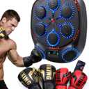 shroop Music Boxing Machine for Adults & Kids Wall-Mounted Interactive Bluetooth Punch Trainer, High-Sensitivity, Rhythm Adaptation, 6/8 Targets, Ideal for Home, Office, and Gym Use