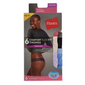 Hanes Women's Seamless Underwear Pack, Comfort Flex Fit Bikini Boyshort or Thong Panties, 6-Pack, 2XL