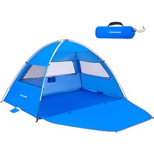 EchoSmile UPF 50+ Beach Tent Sun Shelter for 3 Person, Portable Beach Cabana Tent