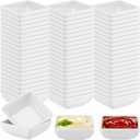50 Pcs White Dipping Bowls Bulk, 3 oz Condiment Cups Mini Soy Sauce Dishes for Ketchup BBQ Sushi Party Camping Restaurant Catering