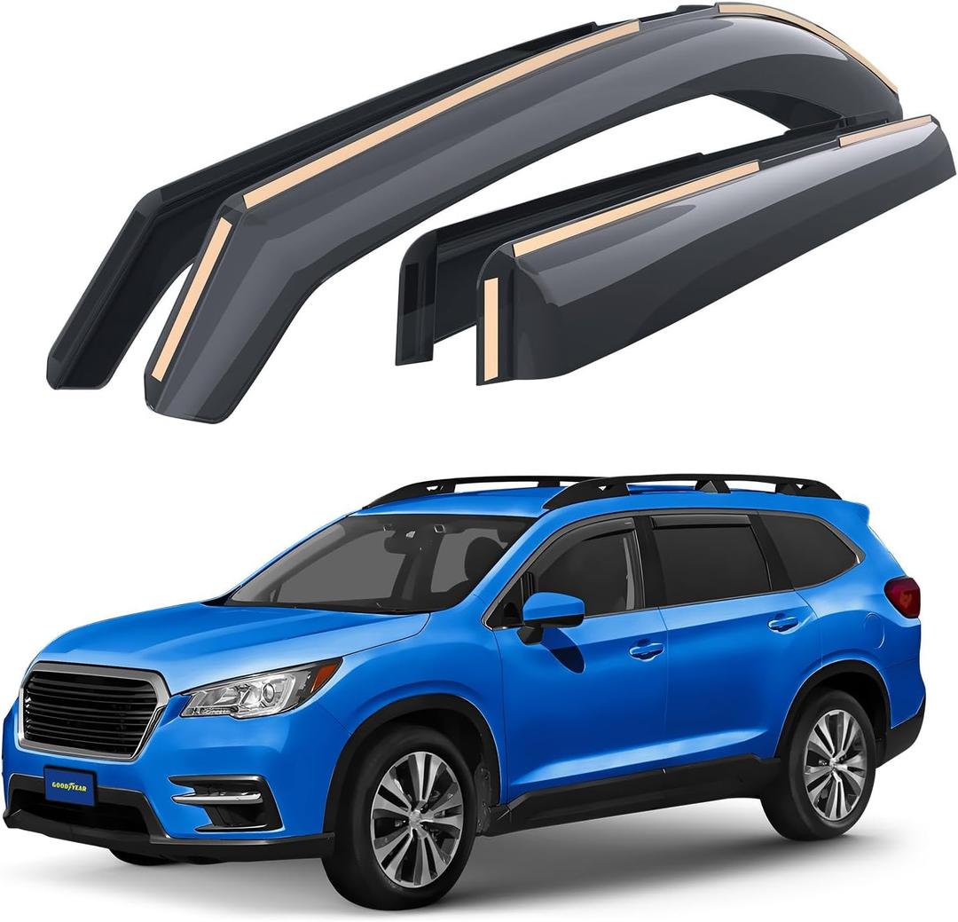 Goodyear Shatterproof in-Channel Window Deflectors for Subaru Ascent 2019-2025, Rain Guards, Window Visors for Cars, Vent Deflector, Car Accessories, 4 pcs - GY007940