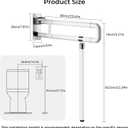 Modunful Upgraded Handicap Grab Bar for Bathroom, Flip Up Toilet Hand Rail for Elderly, Disabled, Pregnant, 23.6 Inch, White, Textured Finish, Stainless Steel  S-2910.White, T, 24 Inch