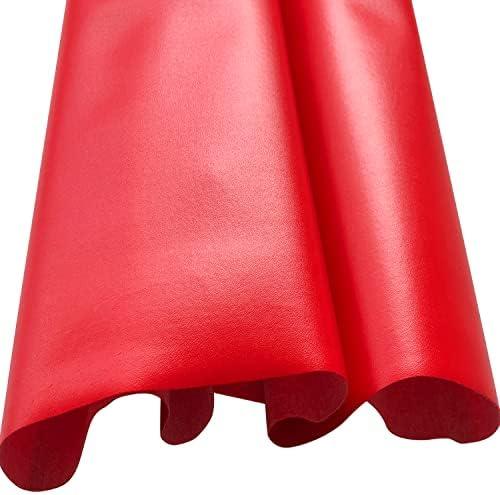 Large Soft Vinyl Upholstery Leather Fabric 1 Yard 56.3x36inch, 0.8mm Thick Texture Faux Leather Sheets, for Upholstery Crafts, Sofa, Car Seat, Handbag, Earrings, Hair Bows, DIY Crafts (Red)