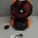 Portable Misting Fan, 30000mAh Rechargeable Battery Powered Floor Cooling Fan with 4 Strong Winds, 4 Spray Mister, Adjustable Base for 10-13in Bucket for Camping, Beach, Patio (No Bucket)- Orange