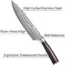 Knife Set Kitchen Knives - High Carbon Stainless Steel Professional Chef Knife Set of 3 - Razor Sharp Japanese Cooking Knife, Multipurpose Kitchen Knife with Wooden Handle, Premium Gift Box