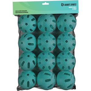 Bandit Sports 202 Popper Plastic Baseballs, Made of Impact-Resistant and Rebounding Material, Perfect Practice Baseballs for Baseball & Hitting Ball Training (12 Count)