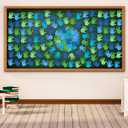 MotiMind 1000 Pcs Earth Day Bulletin Board Decorations Blue Green Hand Shaped Sticky Notes Bulk One World Together Classroom Decorations for Student School Classroom Publicity Events, 20 Sets