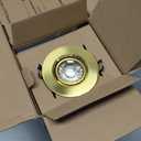 POPANU Premium Shiny Gold 3-inch LED Recessed Lights - 5 CCT 3 Inch Eyeball Ceilling Gimbal Potlight, Dimmable Recessed Lights Fixture with Junction Box, 8W CCT Adjustable, Shiny Gold, 6P