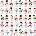 50pcs Snowman Miniatures, Tiny Snowman Ornaments, Mini Christmas Statues for DIY Micro Landscape Crafts, Xmas Home Party Decoration
