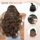 Fliace Clip in Hair Extensions for Women Chestnut Brown Long Wavy Hair Extensions Clip Ins 6PCS 20 Inch Synthetic Soft and Natural Thick Hair Pieces for Women