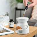 Ceramic Oil & Wax Burner  Tea Light Warmer for Quick Aromatherapy Relaxation, for Aromatherapy Enthusiasts | Flower Pattern to Elevate Home/Bedroom Charm