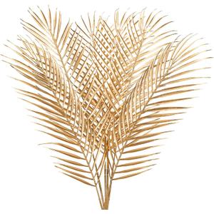 29” Large Gold Palm Leaves Palm Fronds Tropical Leaves Areca Palm Branches Artificial Palm Leaves with Stem Golden Palm Tree Leaves Faux Palm Leaves for Floral Arrangement Fake Gold Leaves 6Pcs