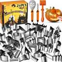 WANNTS Pumpkin Carving Kit Halloween, Safe and Easy Pumpkin Carving Set for Kids, DIY Stainless Steel Pumpkin Carving Tools for Halloween Decoration Jack-O-Lanterns, Gift for Halloween(With Hammer)