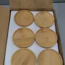 Cindeer 12 Pack Small Succulent Plants Pots 3 Inch Ceramic Flower Planter Pot and Bamboo Tray with Drainage Hole for Succulents Cactus Indoor Garden Decorations, Plant Not Included(White)