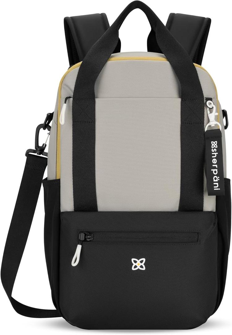 Sherpani Camden, Convertible Backpack, 3 in 1 Tote Bag, 18L Travel Backpack, Crossbody Bag for Women, Cross Body Purse, Travel Gifts, RFID Protection, Fits 13 Laptop (Wasabi Stone)