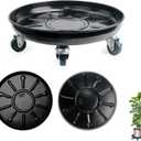 Choclaif Plant Caddy with Wheels,3 Pack Black Heavy Duty Plant Stand with Universal Wheels,Round Pot Trolley for Indoor Outdoor (12.12)