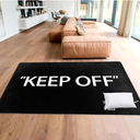 Keep Off Area Rug Black Modern Large Carpet Non-Slip Floor Mat for Living Room Bedroom Desk Wood Floor Playroom Home Decoration Rugs 5' x 7'