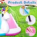 Foilswirl 20ft 3D Unicorn Slip Water Slide Double Lane Lawn Water Slides 3 Sided Safe Fence Inflatable Slide with 2 Bodyboards and Sprinkler Heavy Duty Water Slide for Boy Girl Outdoor Backyard Play, Large