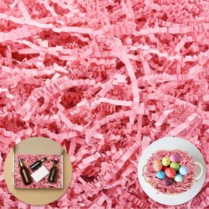 Darfukei Crinkle Paper Filler, Valentine's Day Shredded Paper For Gift Baskets 1/2LB (8 oz) , Pink Mother's Gifts Day Baskets Grass, Crinkle Cut Papers Shred For Birthdays, Weddings, Boxes Bags, Basket Filler ,Anniversaries, Gift Wrapping