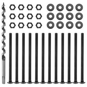SPARKWHIZ 1/2 in. x 8 in. Carriage Bolt Kit Includes 12 Bolts, 12 Washers, and 12 Nuts+1/2-Inch x 12-Inch Auger Drill Bit, Hex Shank 3/8-Inch SPARKWHIZ 1/2 in. x 8 in. Carriage Bolt Kit Includes 12 Bolts, 12 Washers, and 12 Nuts+1/2-Inch x 12-Inch Auger Drill Bit, Hex Shank 3/8-Inch