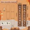 Welcome Porch Sign Decor Wooden Hanging Sign Door Porch Standing Decorative Signs Plaques for Front Door Farmhouse Outdoor Indoor Welcome Sign 47.2"Hbrown
