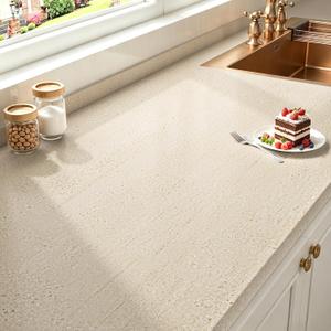 FunStick 24"x200" Beige Granite Counter Top Contact Paper Peel and Stick Countertop Contact Paper Waterproof Marble Wallpaper for Kitchen Bathroom Self Adhesive Vinyl Wrap for Countertops Cabinets