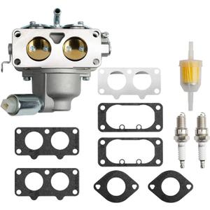 791230 Carburetor, Compatible with 20HP 21HP 23HP 24HP 25HP 4 Cycle V-Twin Engines 405777 406777 407777, John Deere MIA10632 LA150 LA130 L120 with Filters, Replaces#: 799230, 699709, 499804