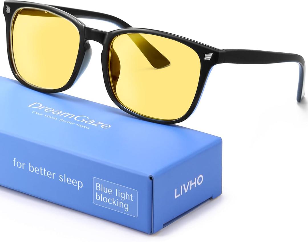 DreamGaze 99.9% Blue Light Blocking Glasses for Better Sleep - Anti Blue Light Glasses Men - Premium Computer Gaming Glasses (Black)