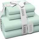 100% Egyptian Cotton Sheets Full Size, 1000 Thread Count Light Green Sheet Set, Sateen Weave, Wrinkle-resistant, Breathable, Soft & Silky, Egyptian Cotton Deep Pocket Sheets (Full, Light Green)