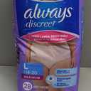 Always Discreet Adult Diapers for Women, Incontinence Underwear, Postpartum Essentials, Disposable Briefs, Max Absorbency, Bladder Leak Protection, Large, 28ct