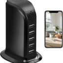 HD 1080P Video Camera WiFi USB Charger for Securtiy, Mini Camera Indoor Loop Filming Motion Detection Remote View, Video-only Surveillance Nanny Cam Pet House Office, 5Port Hub, No Audio