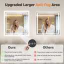 28"x28" LED Bathroom Mirror with Lights, Anti-Fog, Backlit+Frontlit