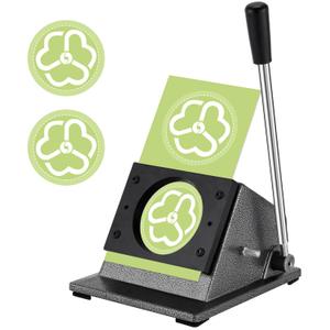 1.457" Button Paper Cutter Button Punch Graphic Punch Cutter for 1.457" Buttons, 1.909" Circle Cutter Punch for Photopaper Scrapboard Cardboard Cutting