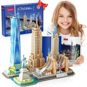 3D Puzzles for Kids Ages 8-10 Arts Crafts for Kids Ages 8-12 New York Cityline 3D Architecture Crafts for Girls Ages 8-12, Toys Gifts for 8 Year Old Girls Gifts for 10 Year Old Girl Building Model