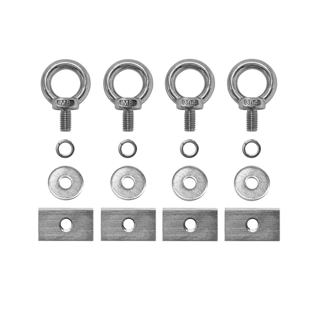 4 Pack Shoulder Eye Bolt, Heavy-Duty Stainless Steel Eye Bolt tie Down Anchoring kit Lifting Ring Threaded Eyebolts with Washer and Nuts Set Muti-Function (Model 1)