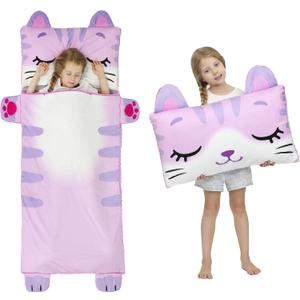 Wizland Sleeping Bag for Kid-Thick Cut Flannel School Mat for Boys and Girls Kindergarten Portable Nap Mats Super Soft, Warm, Cozy, 3.3 Lbs Thickened, 61.8"28.3" Kid Gift for 3 4 5 6 7 8 9