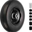 RRQ 4.00-6 Flat Free Tire and Wheel, 13" Solid Wheelbarrow Tire with 1.75" Centered Hub and 3/4" Bearings(Comes with 5/8" ID Iron Tube Adapter), for Garden Cart, Trolley, Wheelbarrow Wheel Replacement